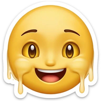 Emoji smiling but also crying aggressively sticker