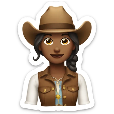 Cow girl sticker