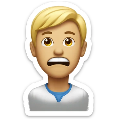 guy drooling with snot running from his nose  sticker