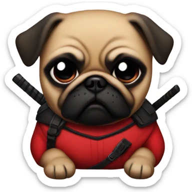 deadpool pug sticker