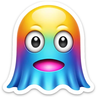 Classic Pacman ghost character with big eyes sticker