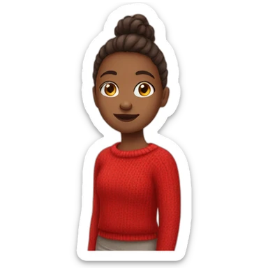 Girl in red sweater sticker