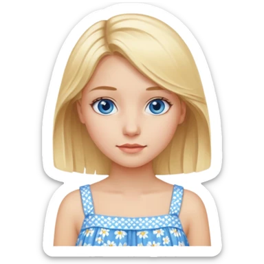 blonde hair blue eyes girl summer sticker