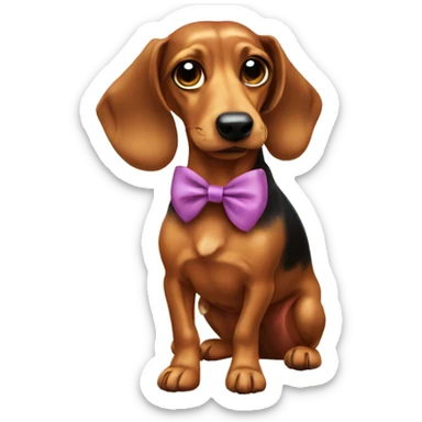 Teckel with bow sticker