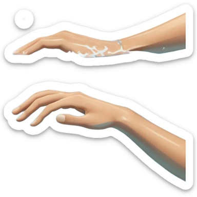 An icon showing a close-up of a swimmer’s hands cutting through the water in a pool. The swimmer is partially submerged, with water ripples and a blurred background, emphasizing the fluid motion and focus. Transparent background highlights the grace and speed of swimming sticker