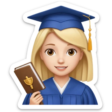Girl graduating in dentistry  sticker