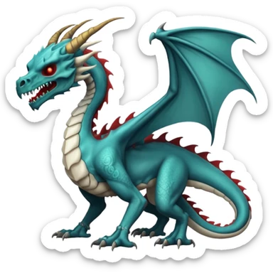 Skull-faced dragon, full body sticker