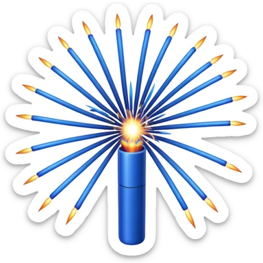 deep blue coloured firework shooting through the sky ready to explode sticker