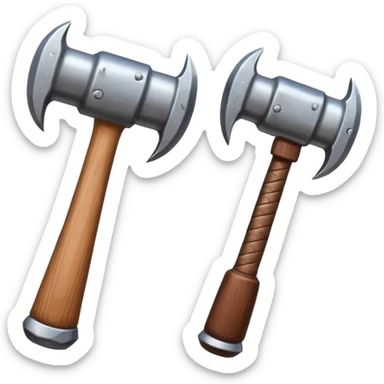 croisement de 2 marteaux différent` (en mode duel, qui des deux va gagner) sticker