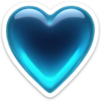 Neon glass blue heart  sticker