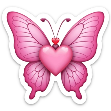 Mariposa rosa con corazones  sticker