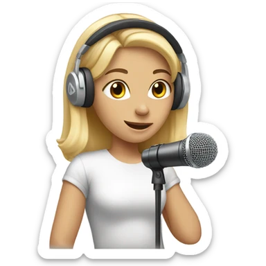 Blonde podcast girl sticker