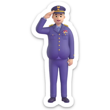 pregnant man saluting smiling sticker