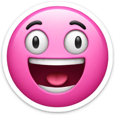 pink excited face isolated sticker