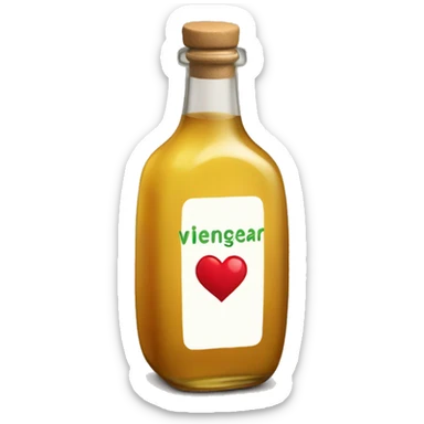 Vinegar with heart sticker