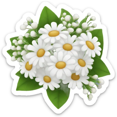 white bouquet sticker