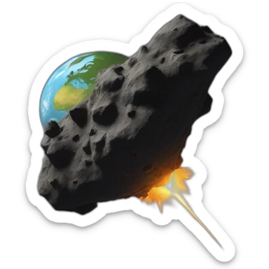 Meteorit collision with the earth sticker