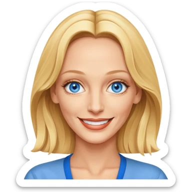 Uma Thurman with blue eyes sticker