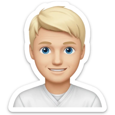 Nick Carter blue eyes, blonde hair, white outfit sticker