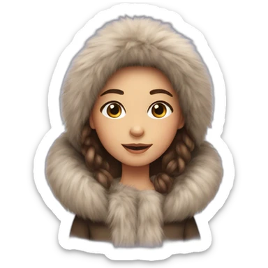 girl in fur sticker