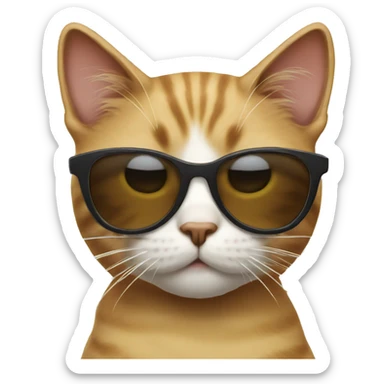 Cat with sunglasses sticker
