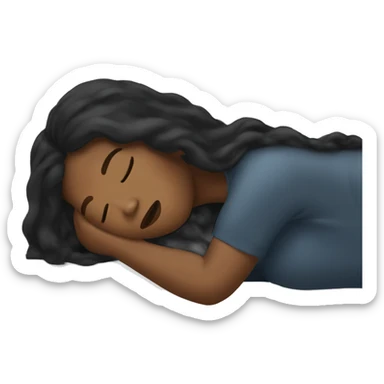 Beautiful black woman long hair snoring  sticker