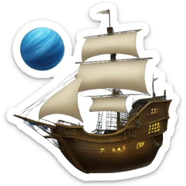 pirate ship in space sticker