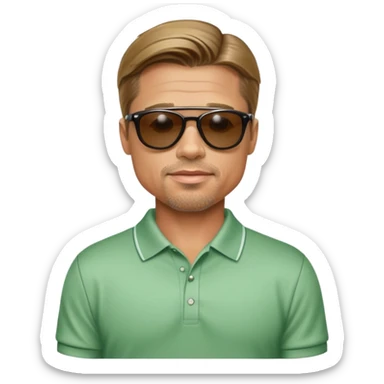 Brad Pitt golfing  sticker