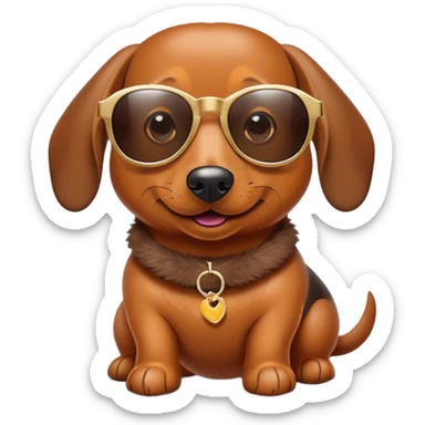 Weiner dog with sunglasses sticker