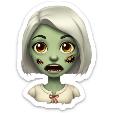 Vintage zombie girl sticker