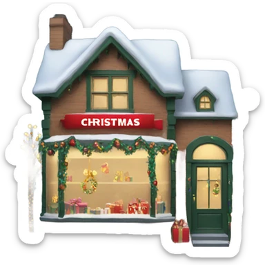 Christmas shop with Christmas lights  sticker