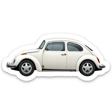 white volkswagen beetle side sticker