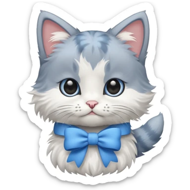 Kitten wearing bow sticker