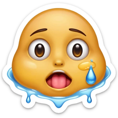 drooling emoji, licking eyes open wide, visible eye bags sticker