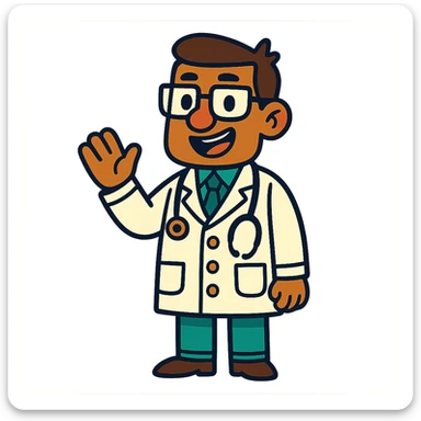 doctor cartoon style sticker