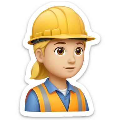 construction hat facing left side profile facing left only sticker