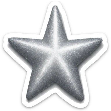 Silver glitter star sticker