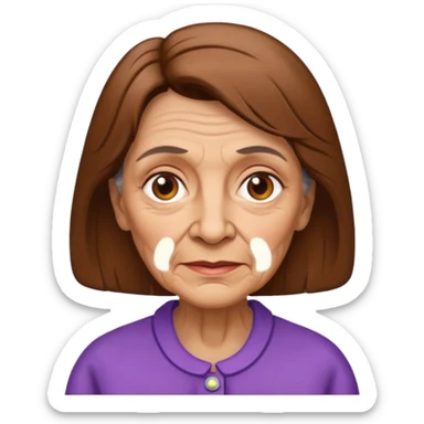 Old Lady 44 age brown hair light skin sticker
