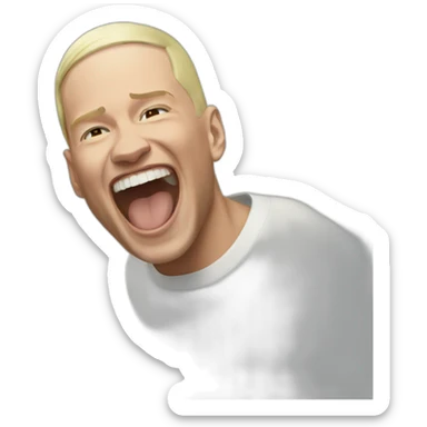 Laughing eminem  sticker