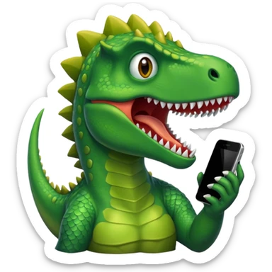 Dinosaur with Iphone sticker