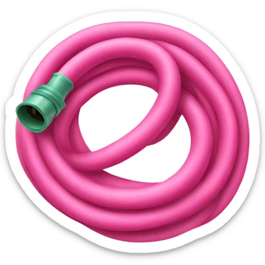 Pink garden hose rolled up sticker