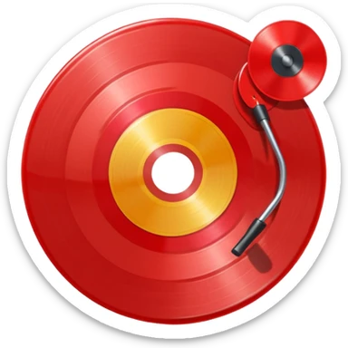 red vinyl record sticker