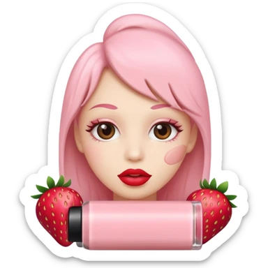 Strawberry milk color lipstick sticker