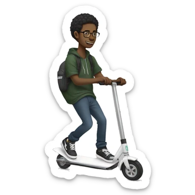 white skin streetwear guy doing freestyle scootering sticker