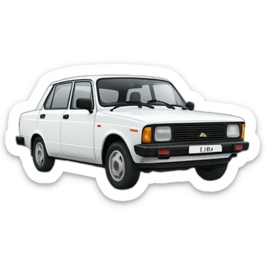 White lada 1986 sticker