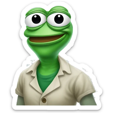 pepe the frog frozen cold sticker