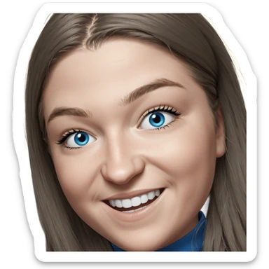 smiling girl with blue eyes sticker