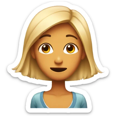 Pleasantly embarrassed girl sticker