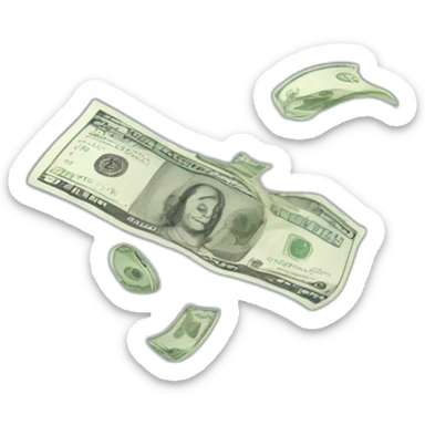 money flying away sticker
