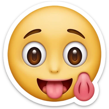 Emoji sticking tounge out sticker